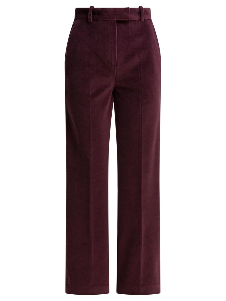 bordeaux cotton blend trousers by Selfnex