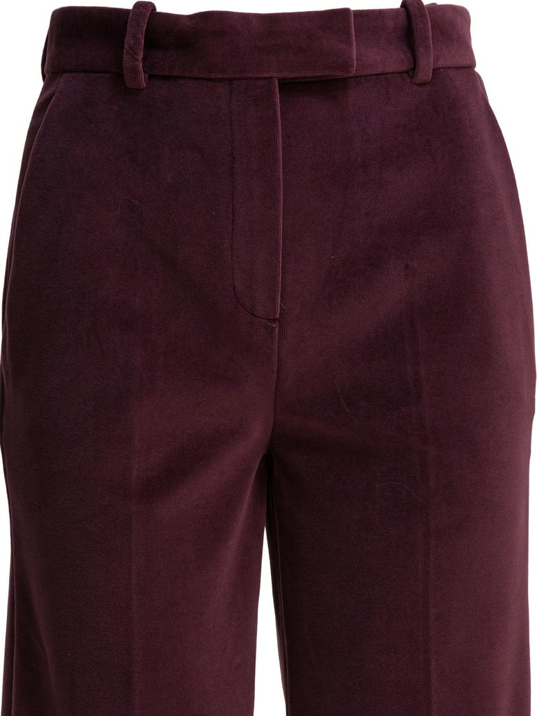 bordeaux cotton blend trousers by Selfnex