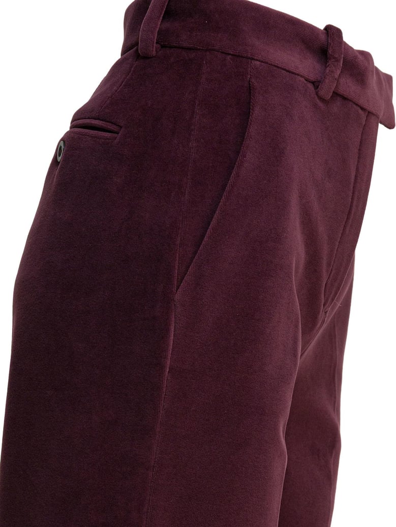 bordeaux cotton blend trousers by Selfnex