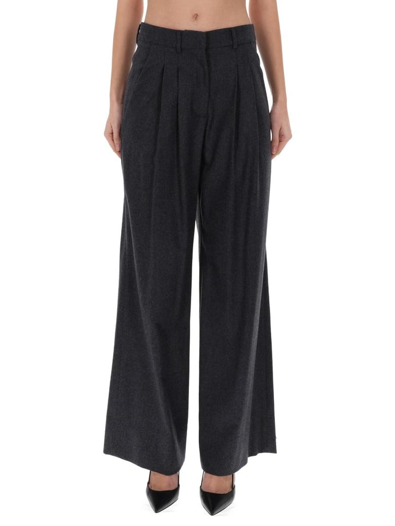 grey wool-cashmere trousers by Selfnex