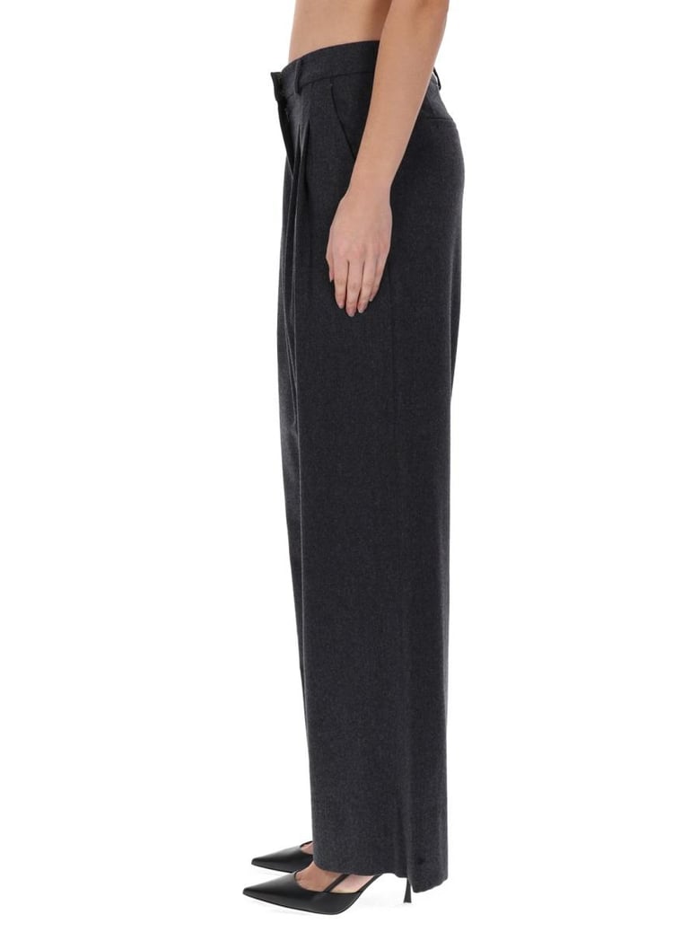 grey wool-cashmere trousers by Selfnex