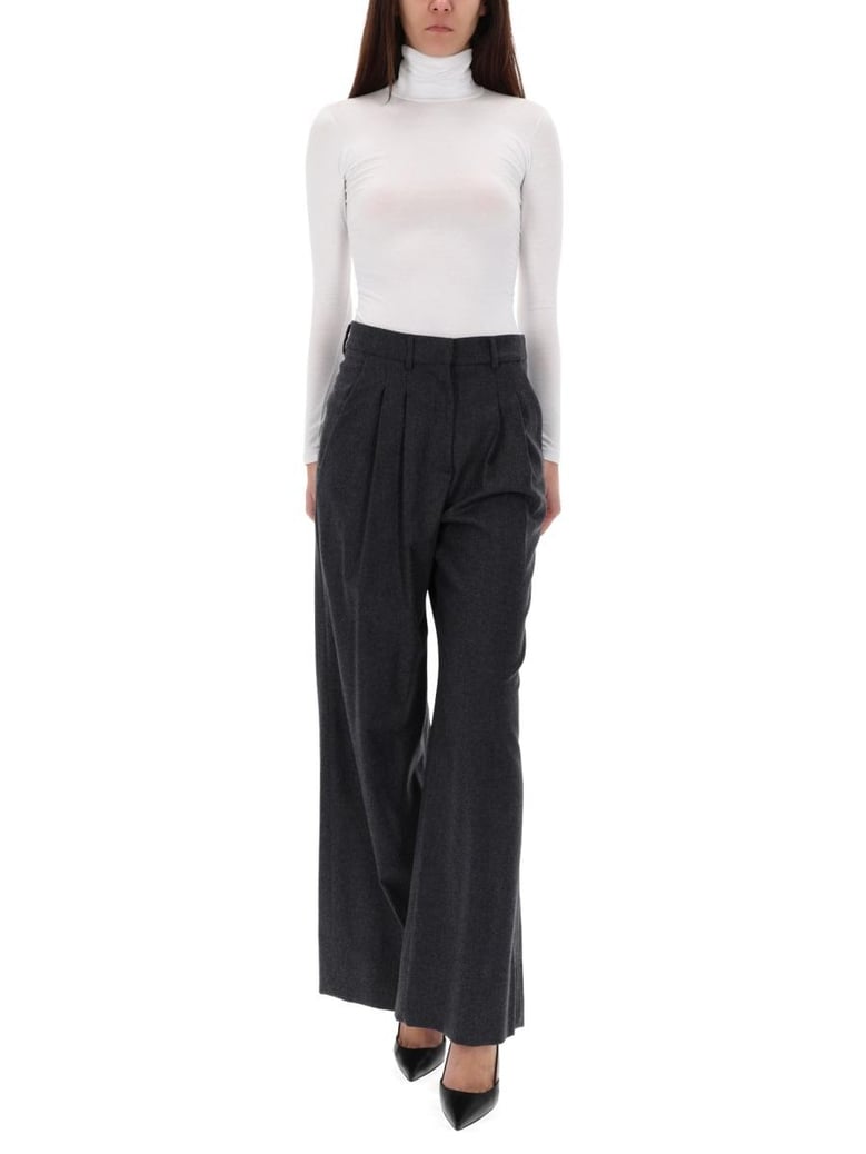 grey wool-cashmere trousers by Selfnex