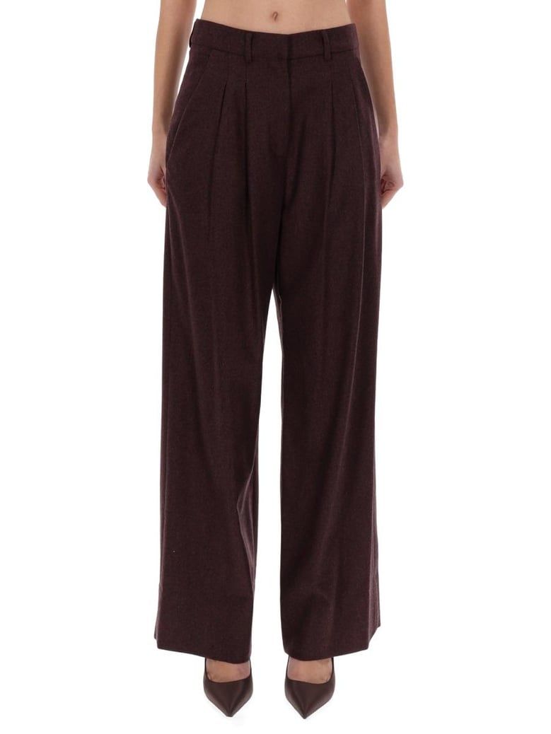 bordeaux virgin wool trousers by Selfnex