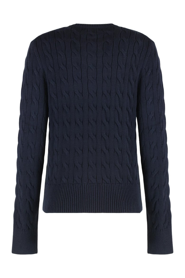 crew neck cardigan in cable-knit cotton by Selfnex