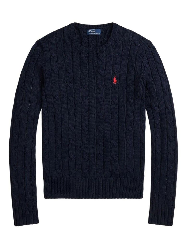 crew neck sweater in cable knit cotton by Selfnex