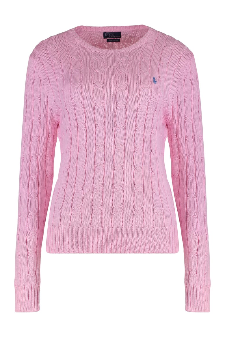crew neck sweater in cable knit cotton by Selfnex
