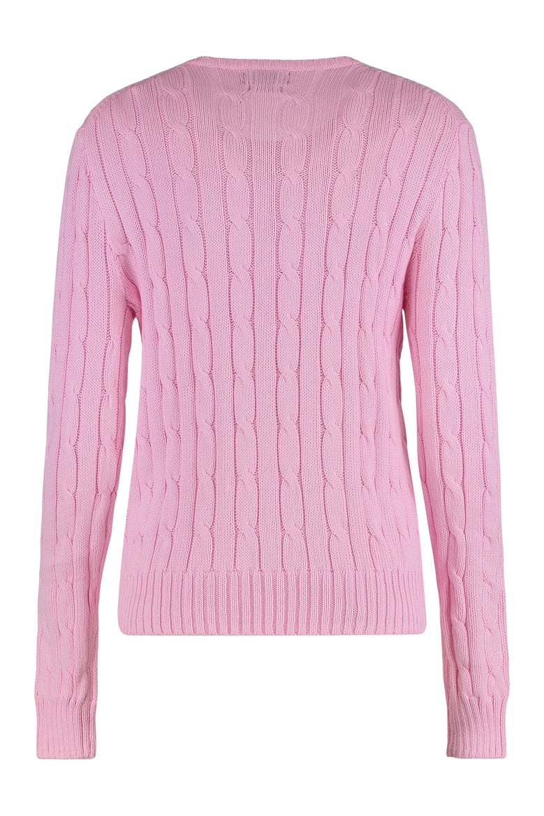 crew neck sweater in cable knit cotton by Selfnex