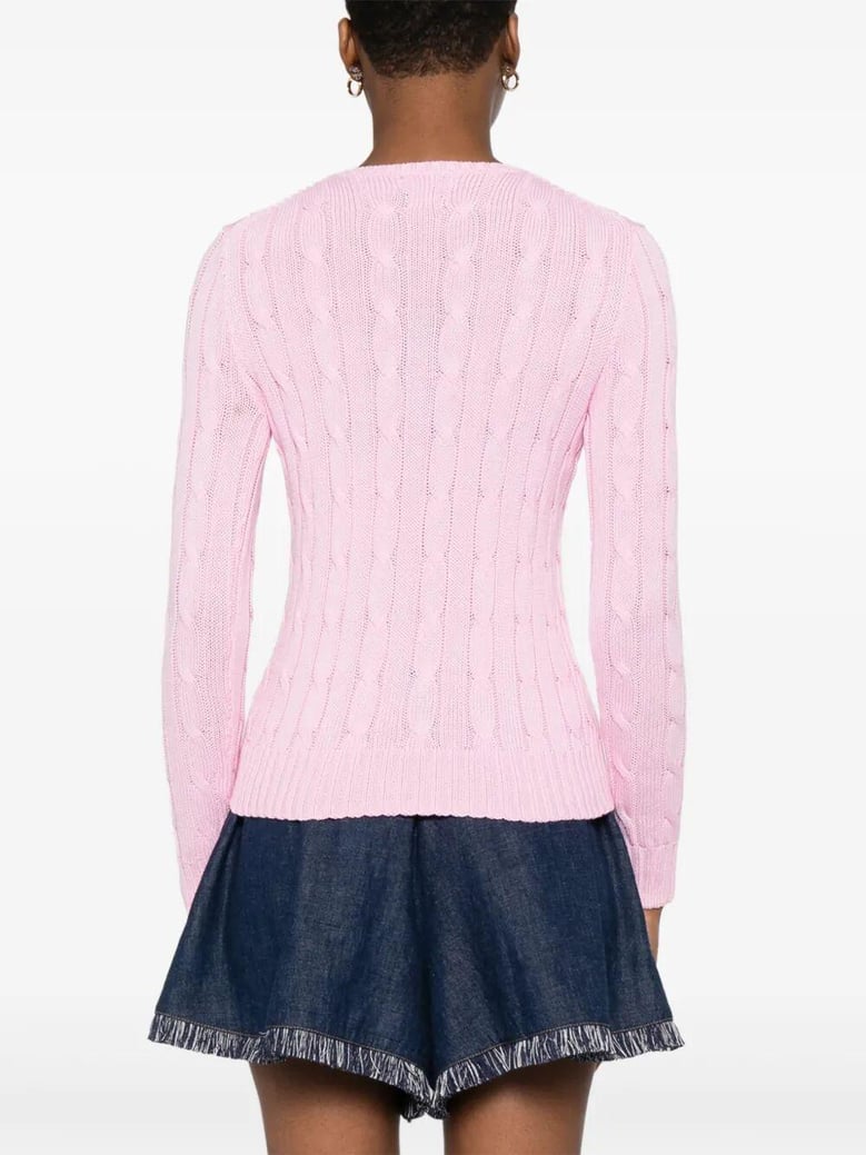 crew neck sweater in cable knit cotton by Selfnex