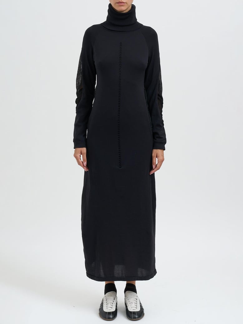 knit dress with hood by Selfnex