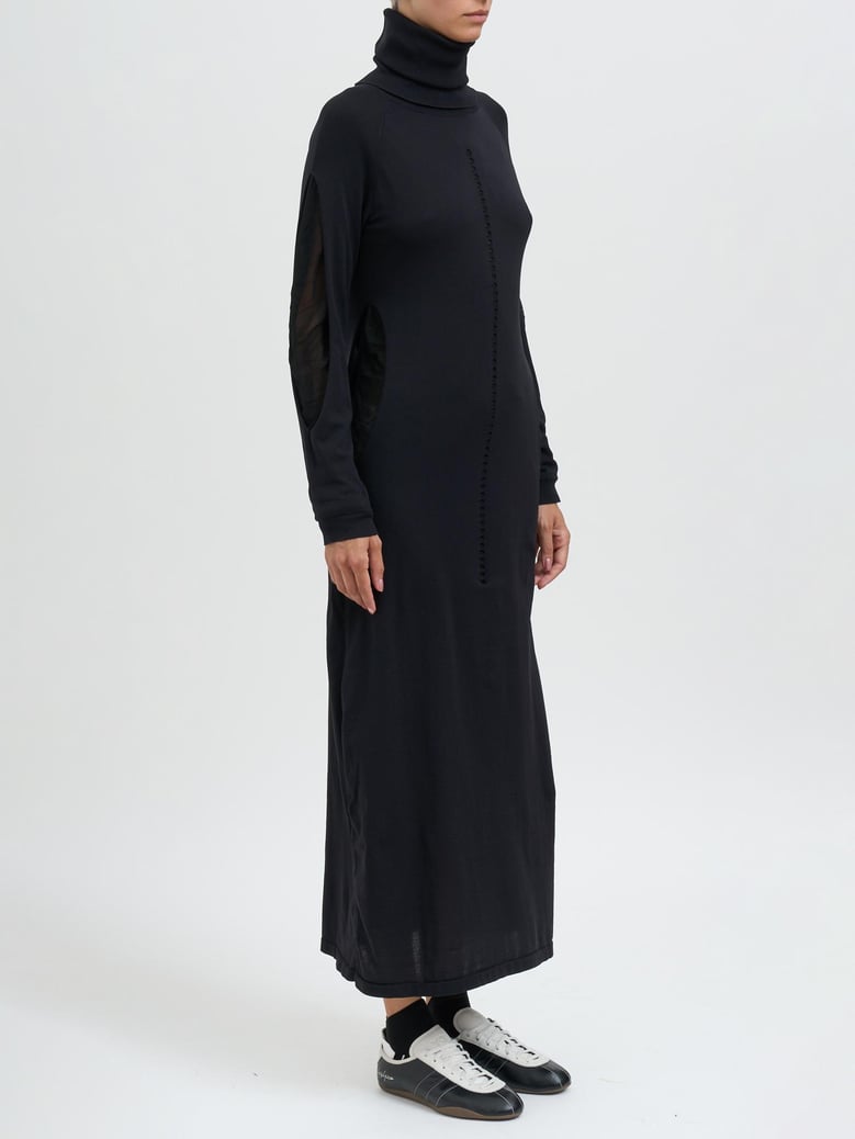 knit dress with hood by Selfnex