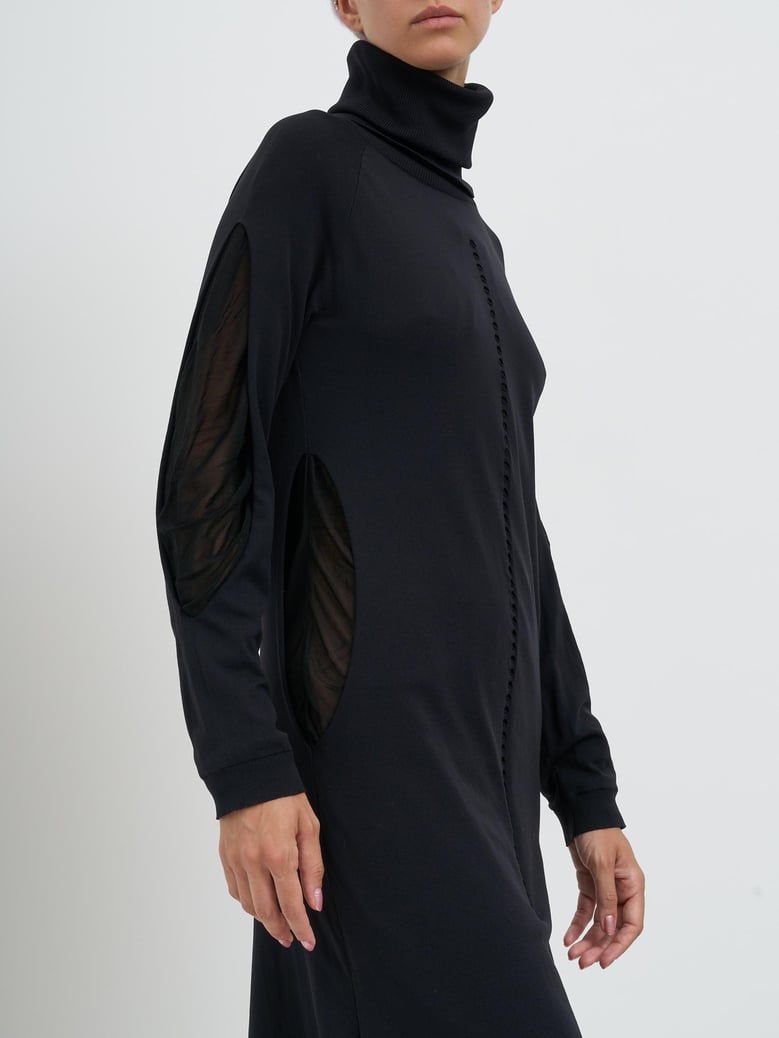 knit dress with hood by Selfnex