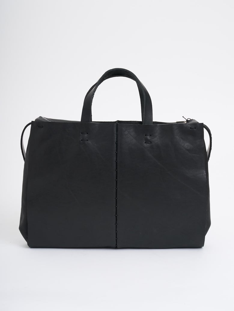 big stitch leather bag by Selfnex