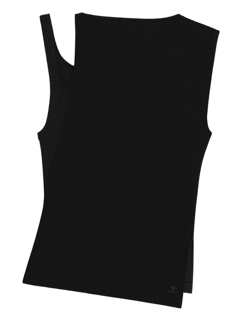 black cotton elastane top by Selfnex