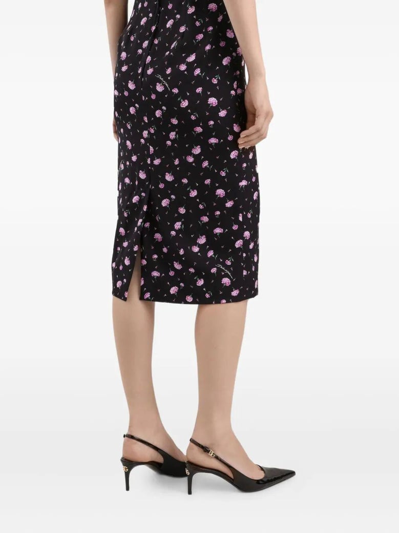 carnations-print sheath dress by Selfnex