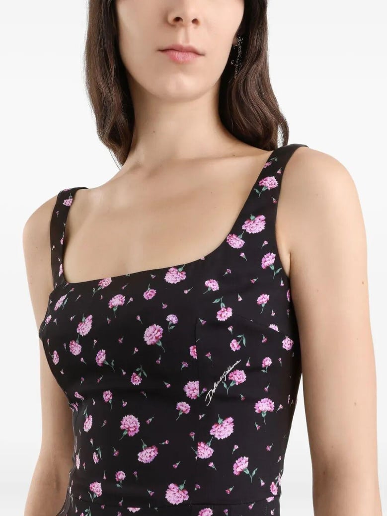 carnations-print sheath dress by Selfnex