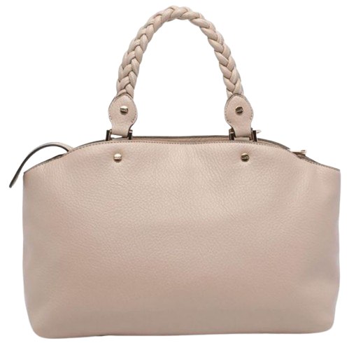 beige braided handle bag by Selfnex
