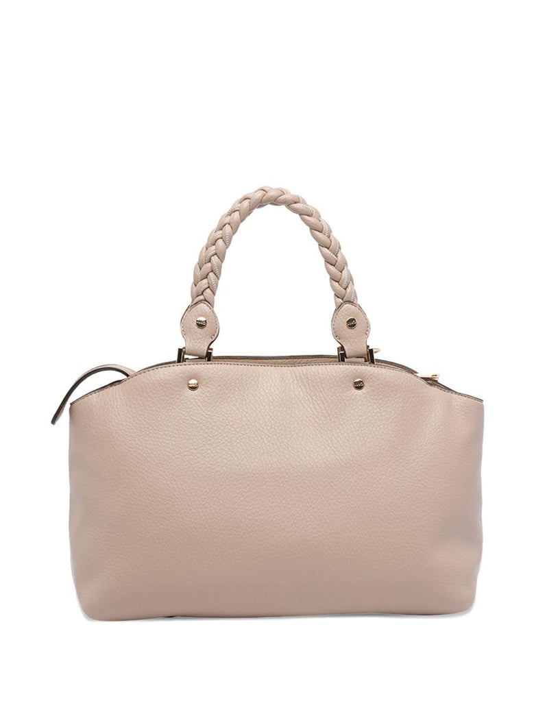 beige braided handle bag by Selfnex