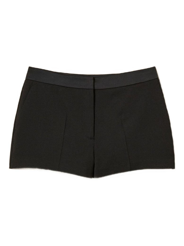 black satin waistband shorts by Selfnex