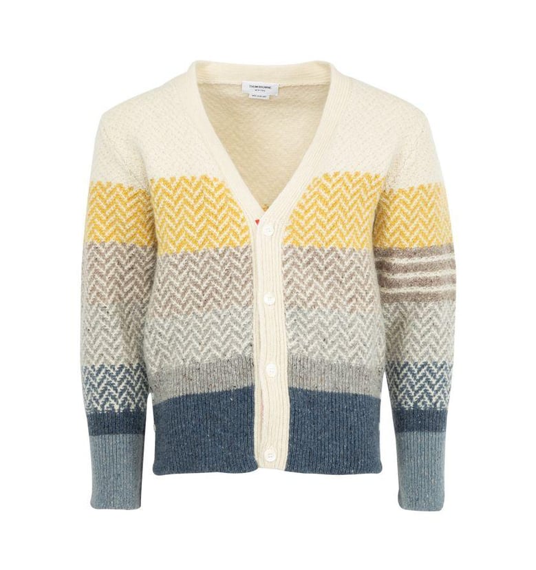 multicolored patterned cardigan by Selfnex