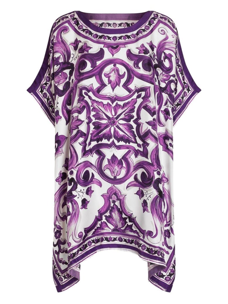 printed silk twill kaftan by Selfnex