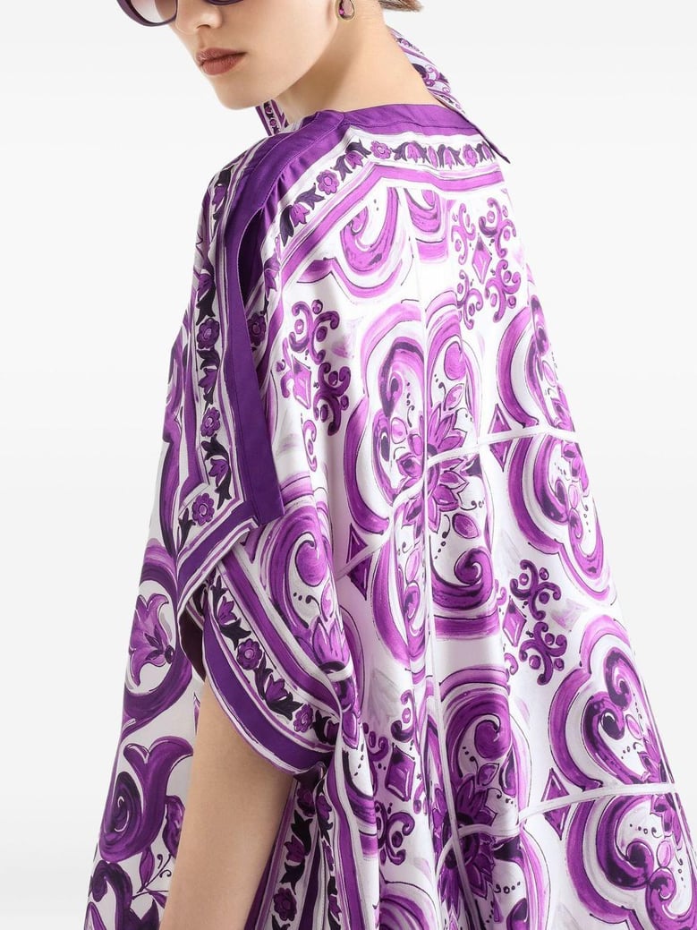 printed silk twill kaftan by Selfnex