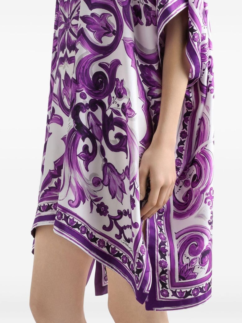 printed silk twill kaftan by Selfnex