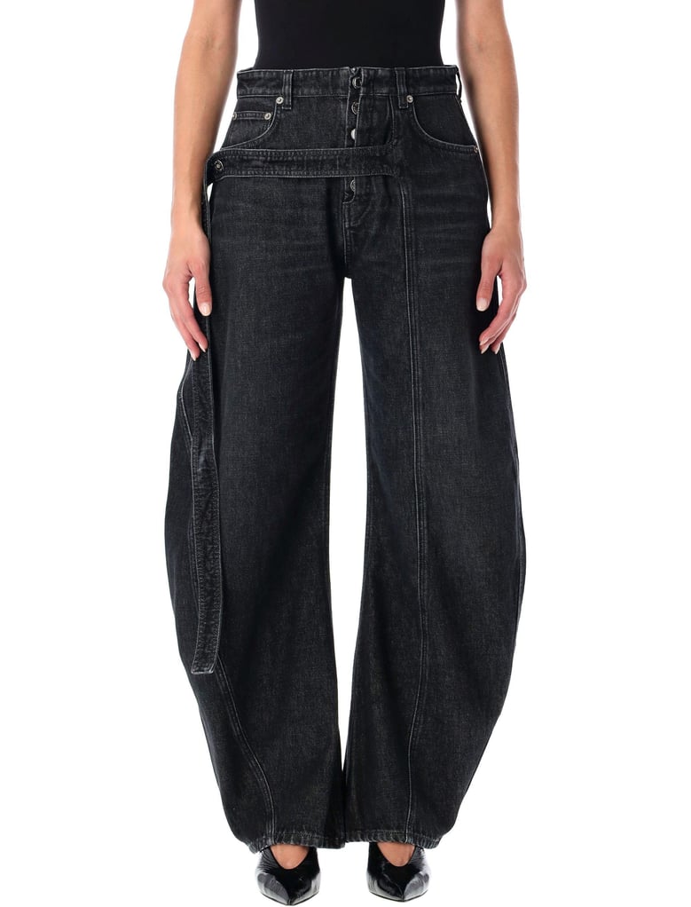 black denim strap loose-fit jeans jean paul gaultier by Selfnex