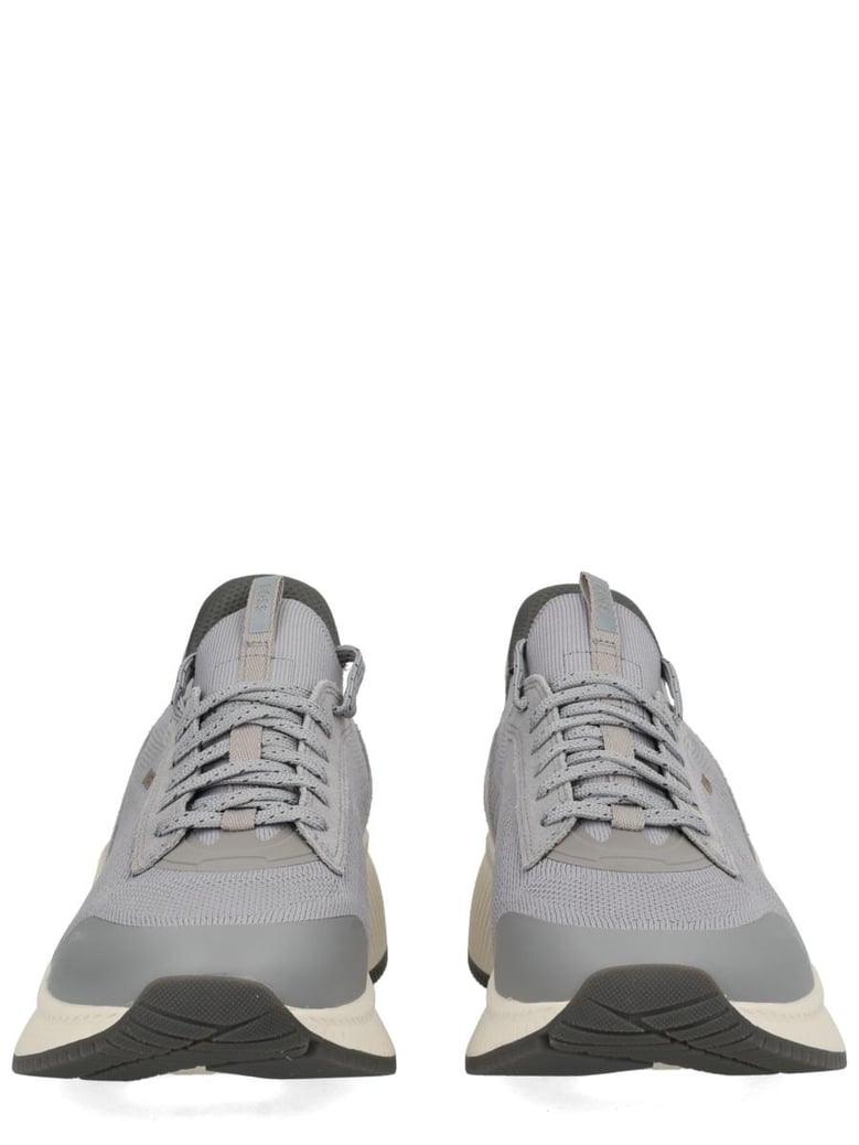 grey synthetic sneakers by Selfnex