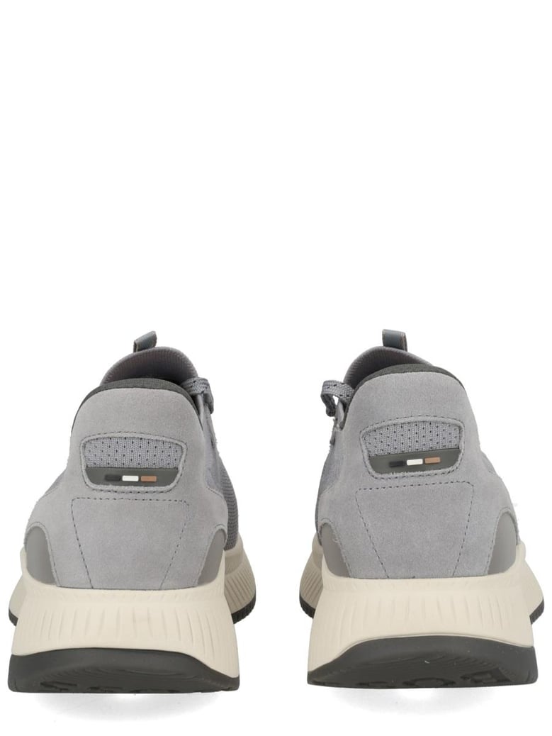grey synthetic sneakers by Selfnex