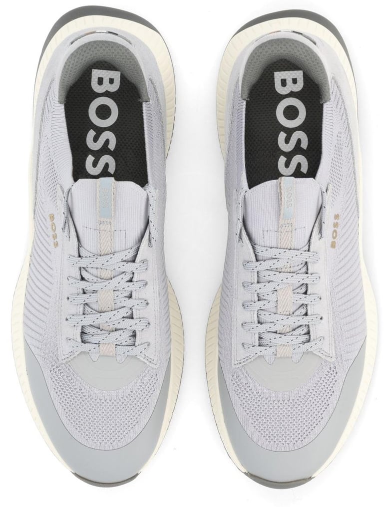 grey synthetic sneakers by Selfnex