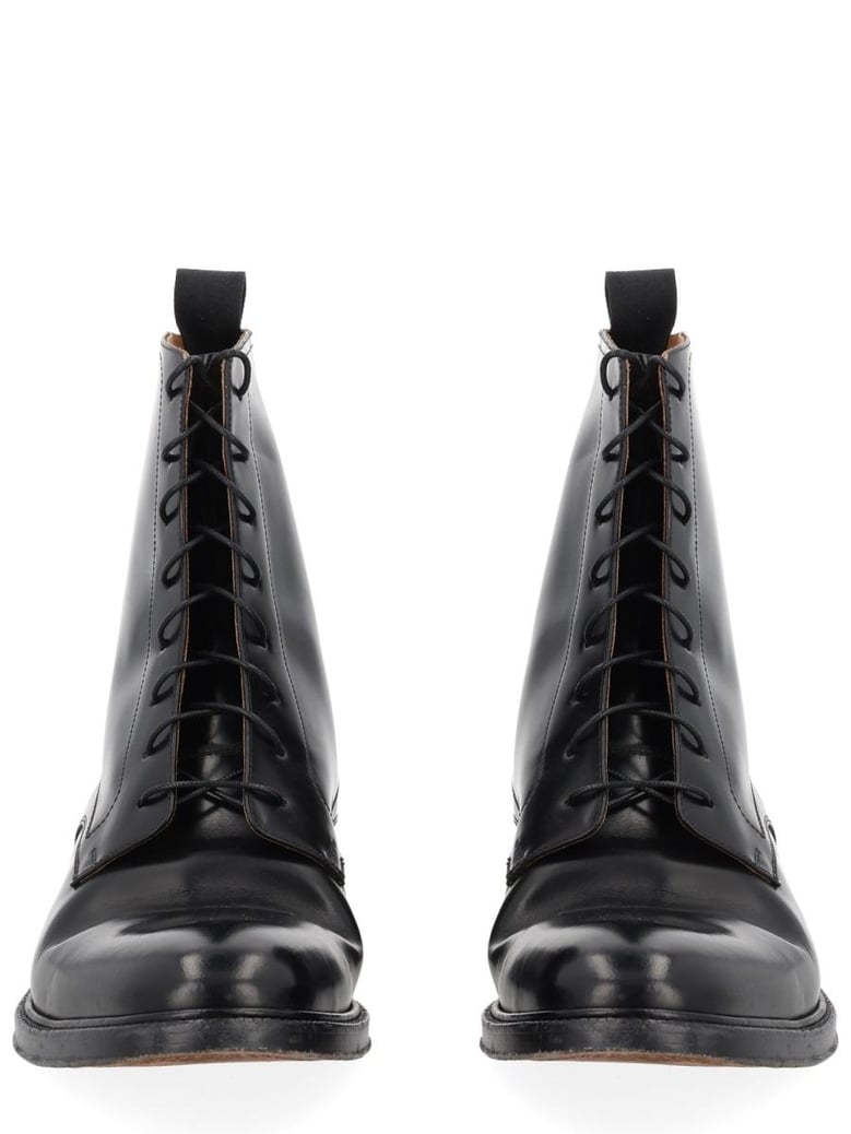 black leather loafers by Selfnex