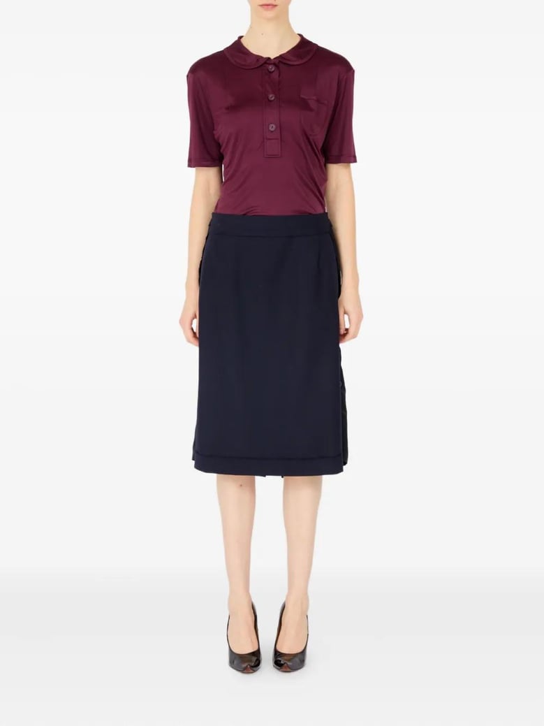 blue wool-blend skirt by Selfnex