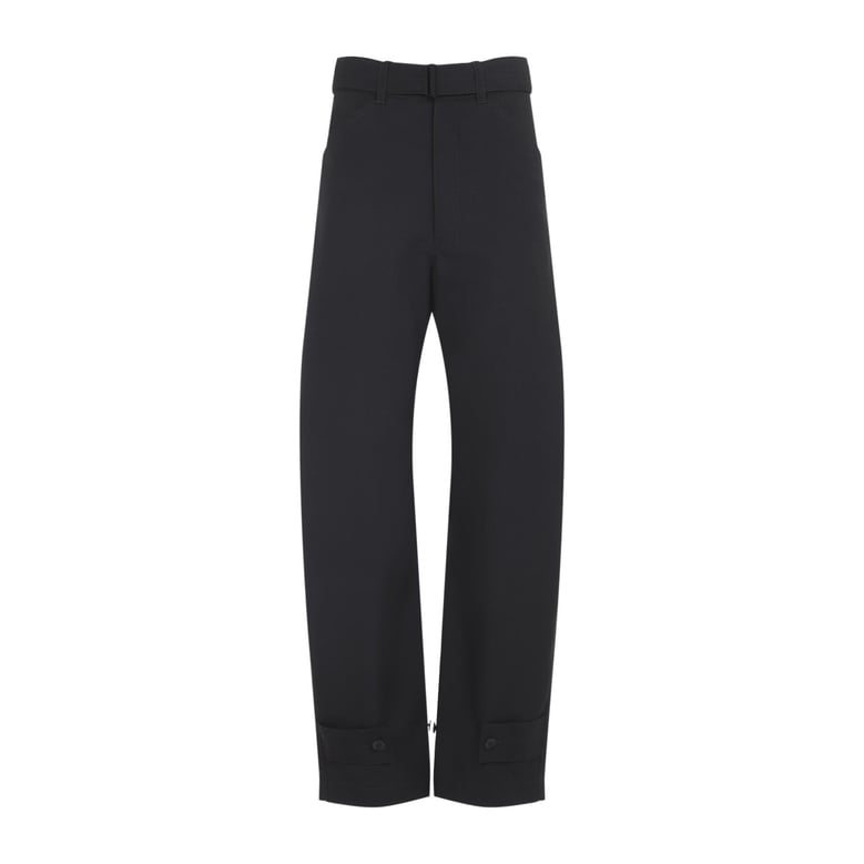 grey wool blend trousers by Selfnex