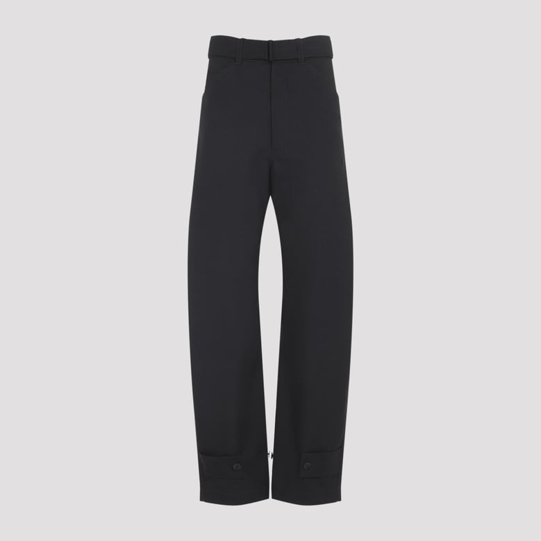grey wool blend trousers by Selfnex