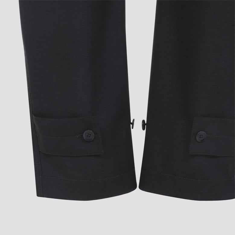 grey wool blend trousers by Selfnex