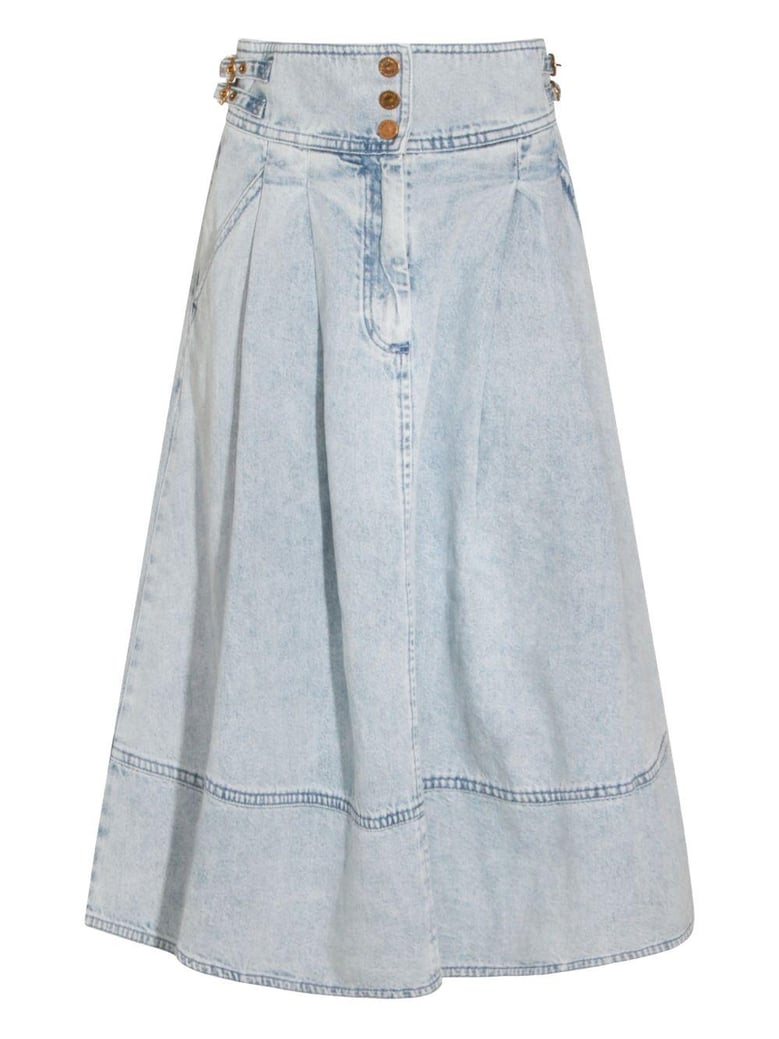 denim maxi skirt by Selfnex