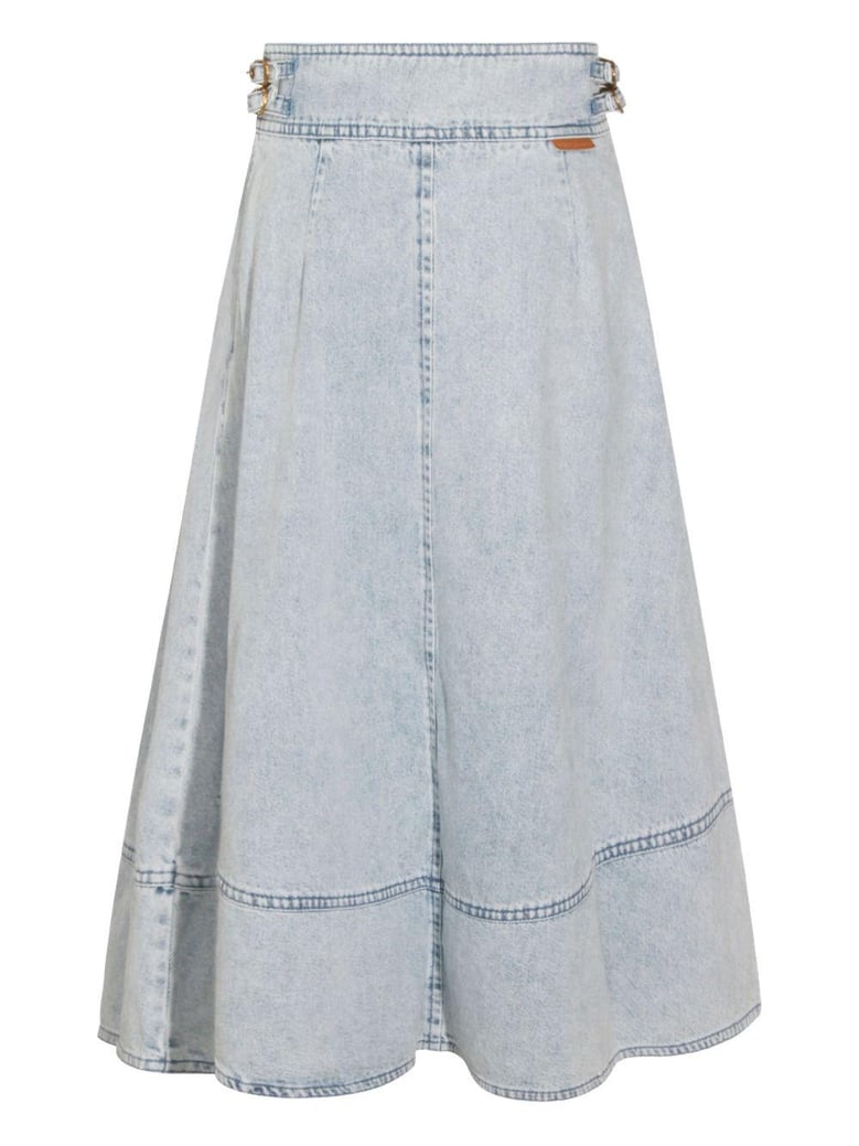 denim maxi skirt by Selfnex
