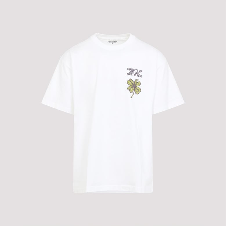 white s/s clover cotton t-shirt by Selfnex