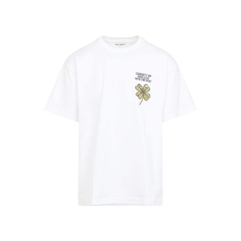 white s/s clover cotton t-shirt by Selfnex