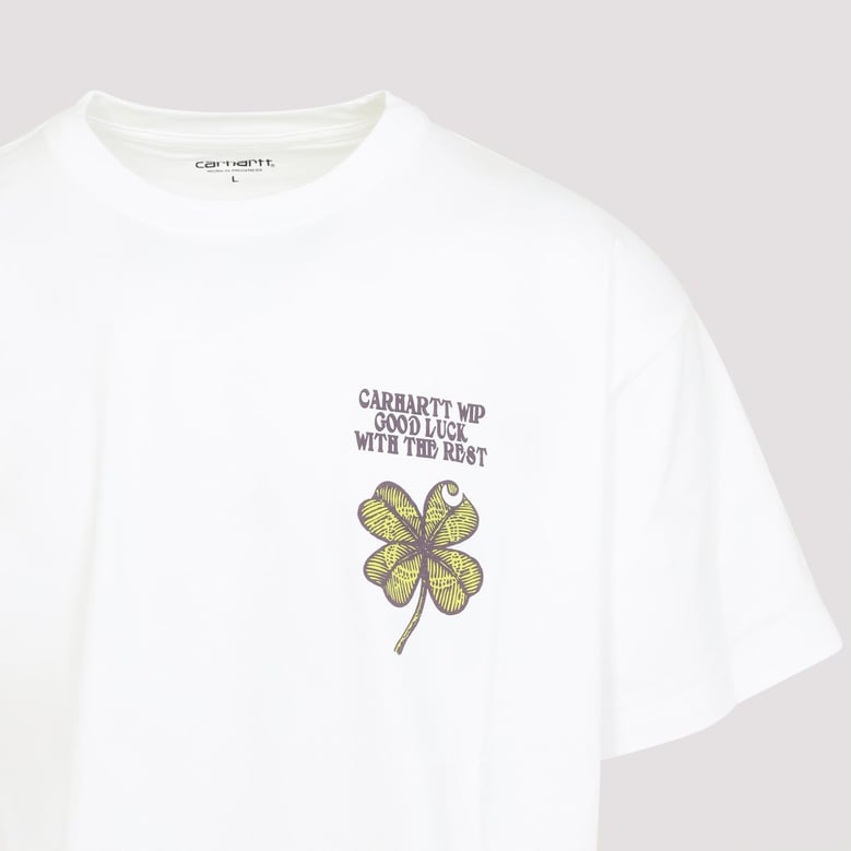 white s/s clover cotton t-shirt by Selfnex