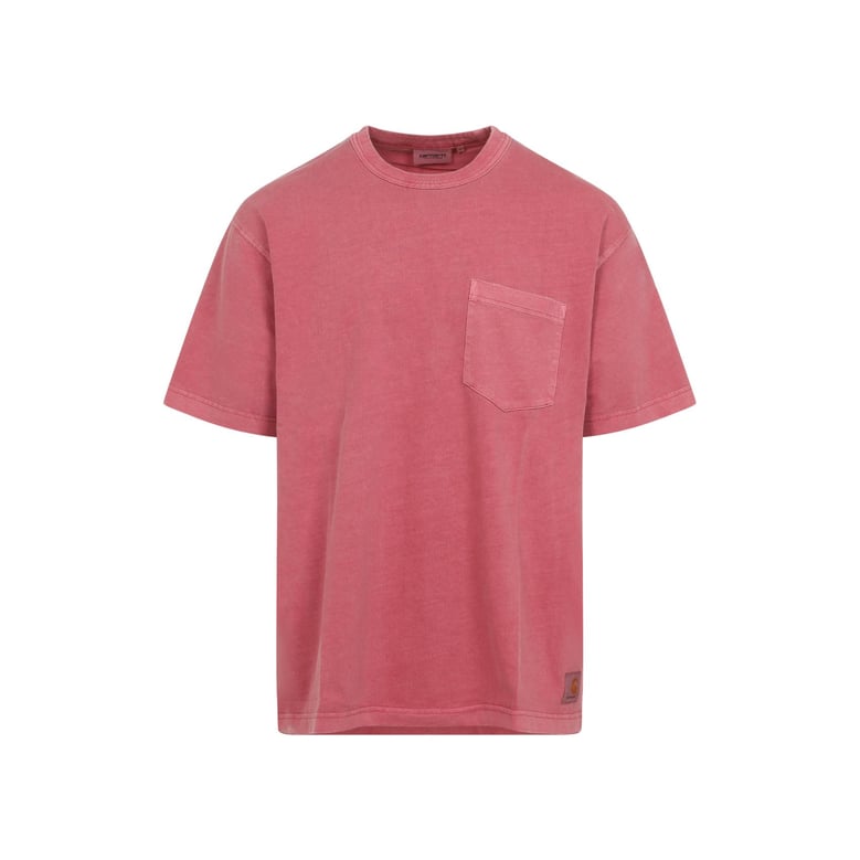red s/s torion pocket cotton t-shirt by Selfnex