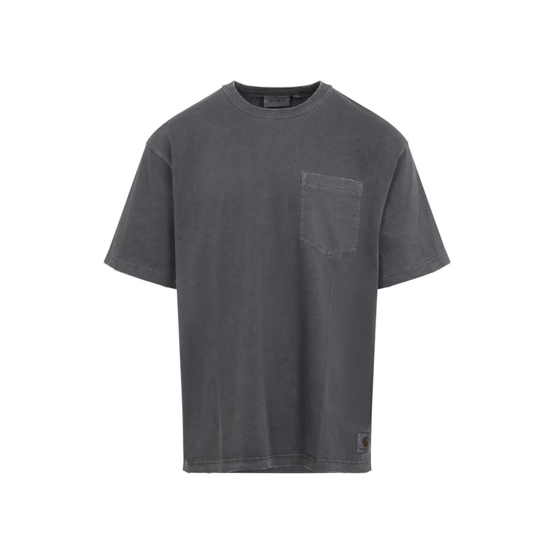 black s/s torion pocket cotton t-shirt by Selfnex