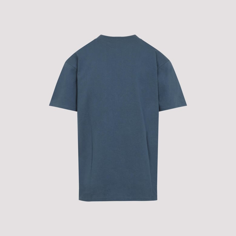 blue s/s american script cotton t-shirt by Selfnex