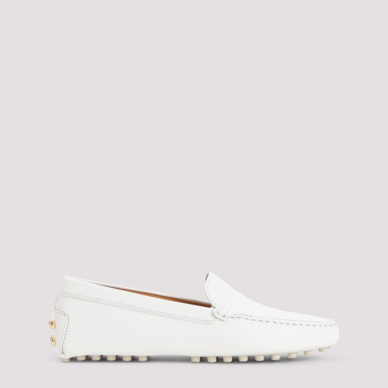 white leather loafers by Selfnex