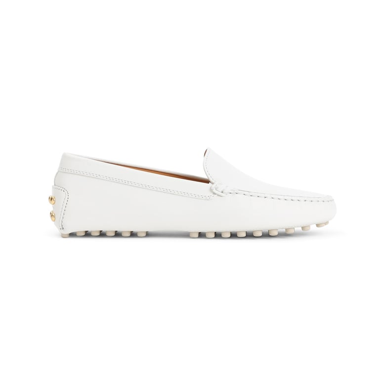 white leather loafers by Selfnex
