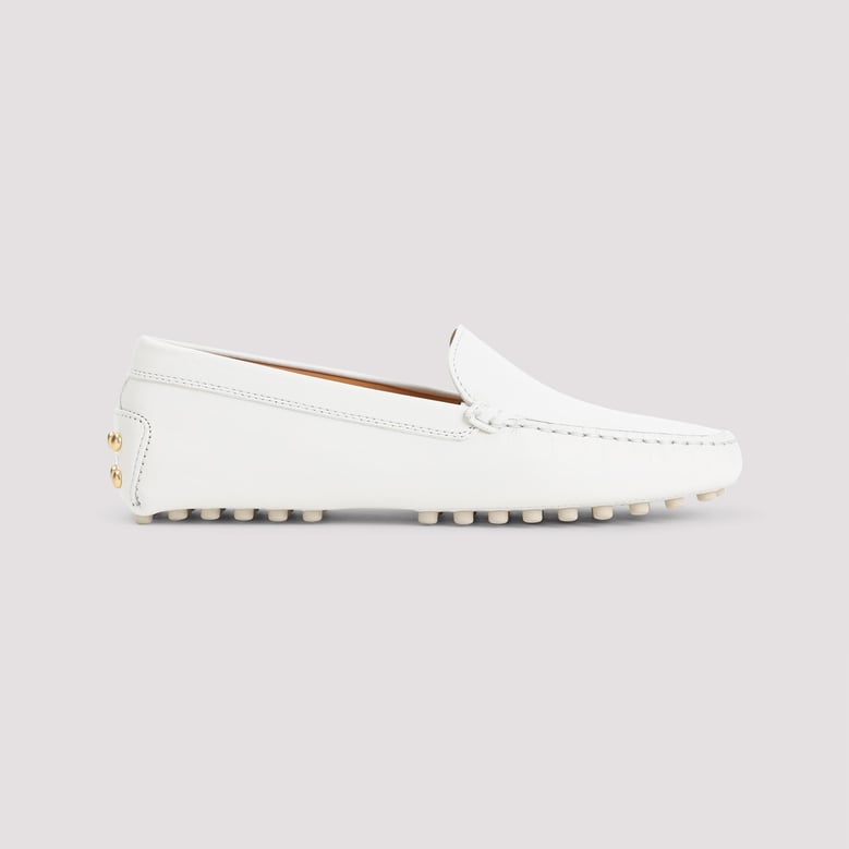 white leather loafers by Selfnex