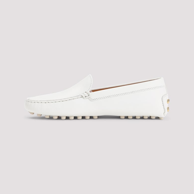 white leather loafers by Selfnex