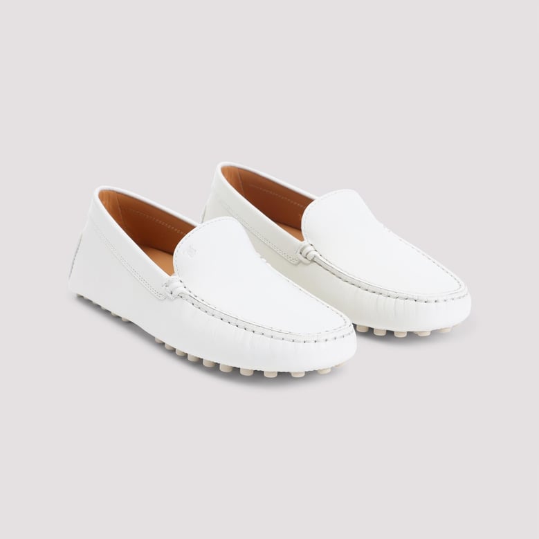 white leather loafers by Selfnex