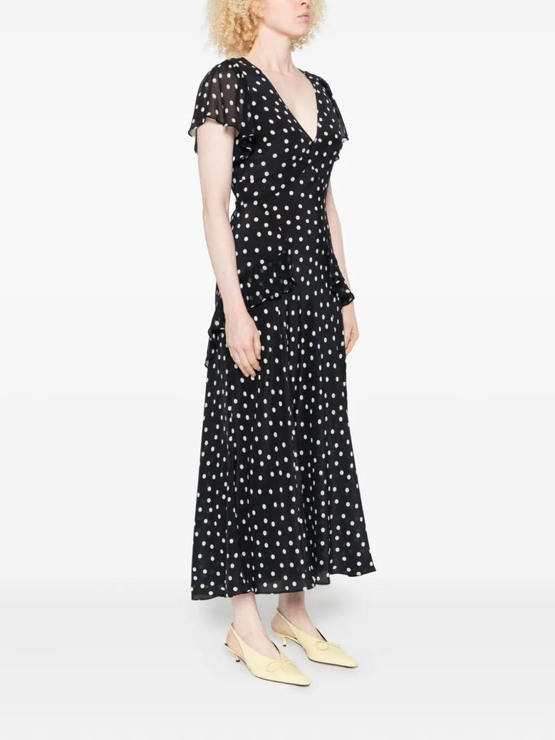 evie dress bohemia spot deep navy by Selfnex