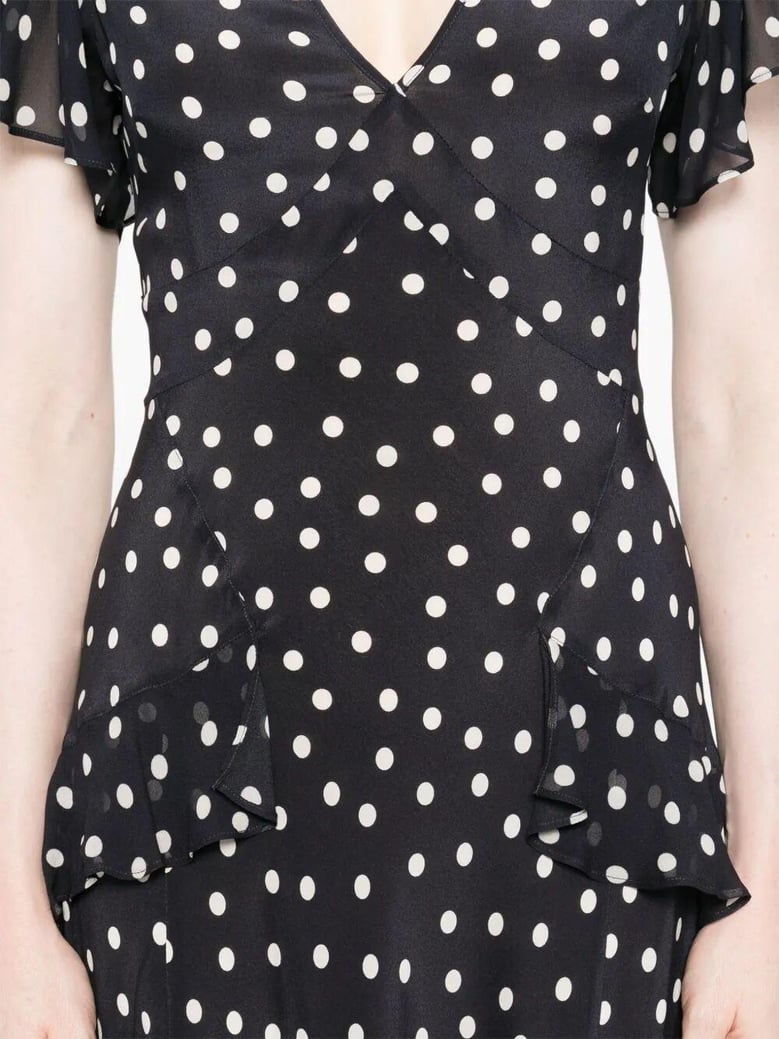 evie dress bohemia spot deep navy by Selfnex
